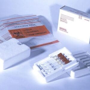 A box of insulin syringes and needles.